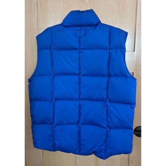 Lands End Blue Puffer Vest Nylon Goose Down Insulation cottagecore boho warm - Picture 2 of 4